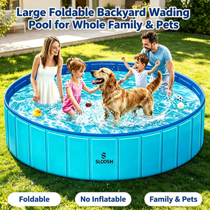 Grande pataugeoire pliable pour toute la famille et les animaux de compagnie
