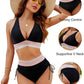 🌺Promotion 49% de réduction 👙Ensembles de bikinis à taille haute avec contrôle de l'abdomen et blocs de couleurs