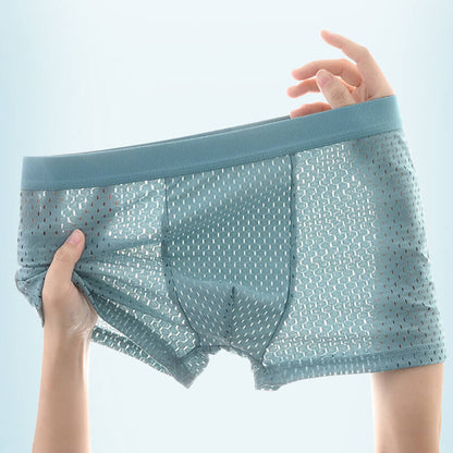 Boxer en maille fraîche en soie glacée【Achetez-en 1 et obtenez-en 2 gratuitement le dernier jour】