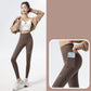 Taschen-Yogahose mit hohem Bund und anhebendem Po für den Bauch