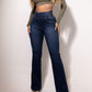 Jean Évasé Taille Haute en Stretch – Silhouette Allongée, Confort Extensible & Look Élégant Toute la Journée 👖✨