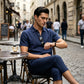Ensemble chemise et pantalon décontracté en lin pour homme