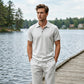 Ensemble chemise et pantalon décontracté en lin pour homme