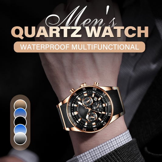 ⌚🔥Montre à Quartz Multifonctionnelle Imperméable pour Hommes【Une montre d'un excellent rapport qualité-prix】