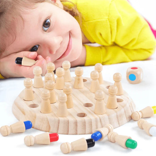 Cadeaux pour enfants🎁Jeu d'échecs en bois Memory Match Stick