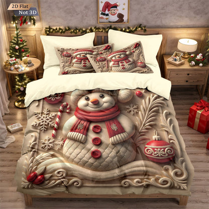 ⏳Spécial à durée limitée⏰Ensemble festif de housse de couette 3 pièces pour Noël🛏️❤️