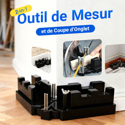 Outil de mesure et de coupe d'onglets 2 en 1