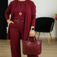 ⏳Offre spéciale à durée limitée⏰Ensemble élégant 3 pièces comprenant un long cardigan, un haut et un pantalon💞LIVRAISON GRATUITE
