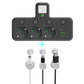 🔌 Adaptateur Prise EU 4-en-1 avec Interrupteurs Indépendants & Veilleuse Intégrée