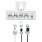 🔌 Adaptateur Prise EU 4-en-1 avec Interrupteurs Indépendants & Veilleuse Intégrée