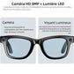 Lunettes caméra AI Smart 4K, vidéos HD 1080P, verres photochromiques, ultra grand-angle anti-vibration, enregistrement Vlog, traduction IA, assistant vocal IA, oreilles libres, transmission Wi‑Fi, contrôle de la musique
