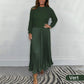 📢📢50 % de réduction !! 🥰Robes plissées à col rond pour femmes, élégantes et stylées