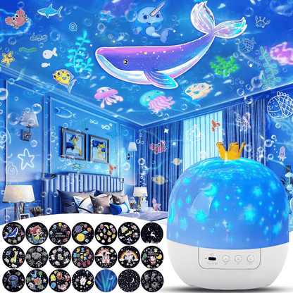 🎃👻 Projecteur de veilleuse pour enfants avec 15 films 🔋Chargement Type-C