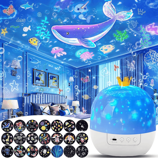 🎃👻 Projecteur de veilleuse pour enfants avec 15 films 🔋Chargement Type-C