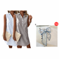 🛒 Offre de lancement -53%🌸Robe chemise rayée sans manches pour femmes col en V