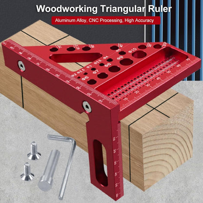 Règle équerre 3D multi-angles en alliage d'aluminium pour menuiserie, rapporteur de 22,5 à 90 degrés, règle triangulaire à onglet de haute précision pour ingénieurs, charpentiers et artisans
