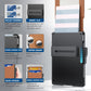 💼🔒Portefeuille fin en aluminium pour homme avec protection RFID – Porte-cartes escamotable avec pince à billets et double fenêtre pour carte d'identité