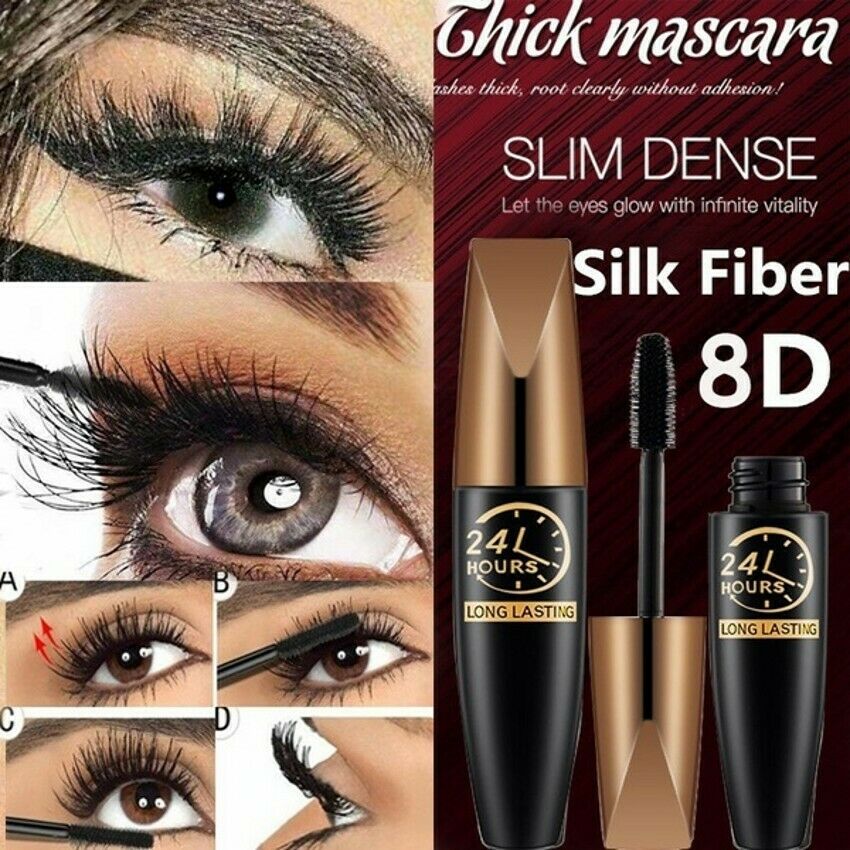 Mascara allongeant épais en fibre de soie imperméable 4D-1