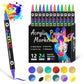 🔥 50 % de réduction ! 🎨✨ Stylo à peinture acrylique à double pointe – 24/48/72 couleurs 🌈🖌️