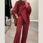 🔥Ensemble 2 pièces femme👚Pull asymétrique + pantalon large (livraison gratuite)