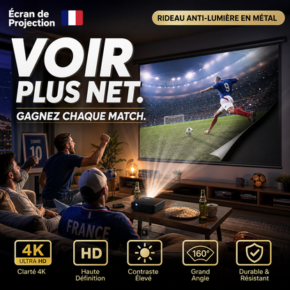 📽️ 50% DE RÉDUCTION ! 🖼️ Projecteur Portable 4K avec Écran de Pliage – Anti-Lumière, Haute Résolution & Home Cinéma Nomade 🎬