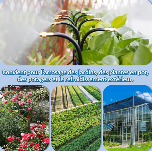 🔥Dernier jour 49% de réduction✨Système d'irrigation automatique de jardin incurvé à 360°