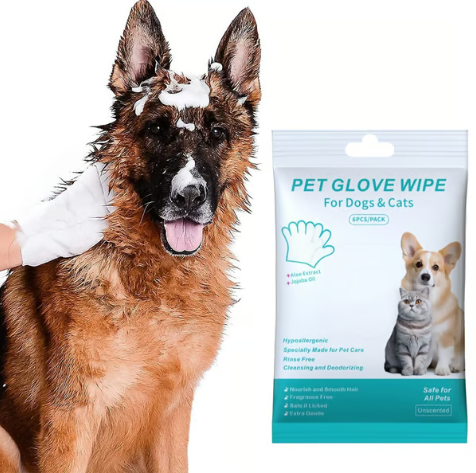 🔥Dernier jour de soldes 49% OFF🔥Gants shampooing sans rinçage pour chiens – Lingettes hypoallergéniques pour le bain des animaux, 6 packs
