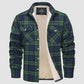 🔥RUBEN™ Sherpa-Hemd-Herren-Flanelljacke mit Fleecefutter und 3 Taschen, lässiger karierter Button-Down-Wintermantel