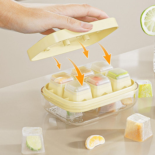 Mini-bac à glaçons à 6 compartiments, adapté au contact alimentaire et facile à démouler