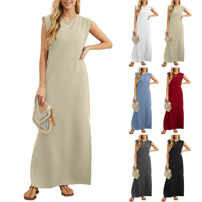 👗 60% DE RÉDUCTION ! ✨ Robe longue ample avec fente – Sans plis, Tissu fluide & Silhouette élégante 💃