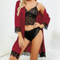 🔥 DERNIER JOUR DE VENTE 49 % DE RÉDUCTION 🔥 Ensemble de 4 ensembles de pyjamas en satin et dentelle pour la Saint-Valentin 🌹
