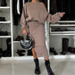 🍂50% de réduction🍂Ensemble 2 pièces sweat-shirt et robe sans manches pour femme