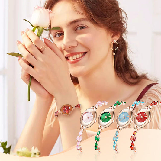 ✨2025 Nouveau design✨💖Womne's montre-bracelet en zircon de couleur