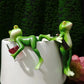 🐸2PCS Figurines de Grenouilles en Bouleau Faites à la Main – Collection Elfes de la Forêt, Texture Naturelle, Charme Rustique – Parfaites pour Décorer Jardin, Étagère ou Bureau 🌲