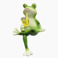 🐸2PCS Figurines de Grenouilles en Bouleau Faites à la Main – Collection Elfes de la Forêt, Texture Naturelle, Charme Rustique – Parfaites pour Décorer Jardin, Étagère ou Bureau 🌲