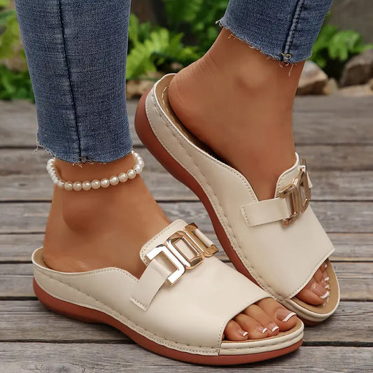 🌸2025 Vente à chaud💞Meilleur confort- Sandales compensées orthopédiques confortables pour femmes