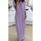 🔥 Offre spéciale du dernier jour : 54 % de réduction ✨💃 Robe d'été longue et décontractée pour femme, manches courtes, couleur unie