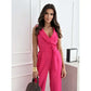 🔥[M-2XL]☀️Women's Sans manches col en V solide Jumpsuit🕊️🔥