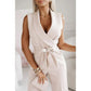 🔥[M-2XL]☀️Women's Sans manches col en V solide Jumpsuit🕊️🔥