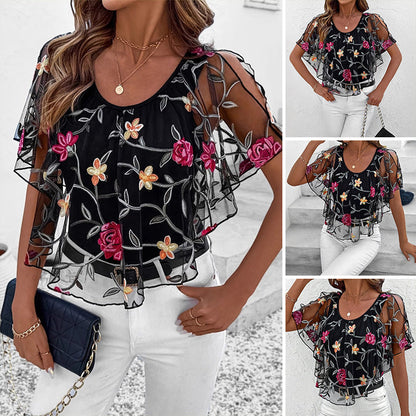 ⏳Offre à durée limitée ⏰👚 Haut patchwork en maille imprimée pour femme 🌟