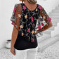⏳Offre à durée limitée ⏰👚 Haut patchwork en maille imprimée pour femme 🌟