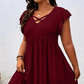✨ OFFRE LIMITÉE : -50 % ! 👗 Robe femme col en V à volants – Flatteuse, douce et parfaite pour toutes les occasions 🌸