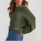 🌸 OFFRE LIMITÉE –50% ! ✨ Pull Femme Manches Longues en Maille Coupe Loose