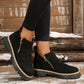 ✨ BEST SELLER🔥Bottines pour femmes à bout rond et fermeture à glissière sur le côté
