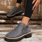 ✨ BEST SELLER🔥Bottines pour femmes à bout rond et fermeture à glissière sur le côté