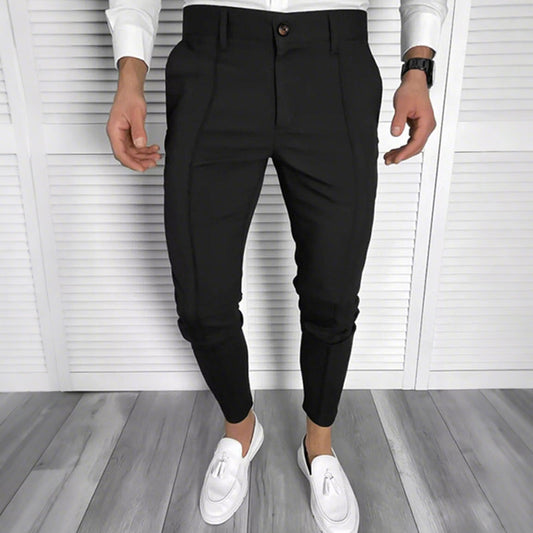 Pantalon habillé décontracté de couleur unie pour homme