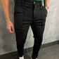 Pantalon habillé décontracté de couleur unie pour homme