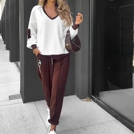 🎉🎉 Ensemble sweat à capuche et pantalon de jogging à blocs de couleurs