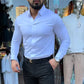 Chemise décontractée coupe ajustée unie pour homme