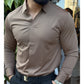 Chemise décontractée coupe ajustée unie pour homme